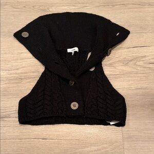Miaou Black Knit Buttoned Vest